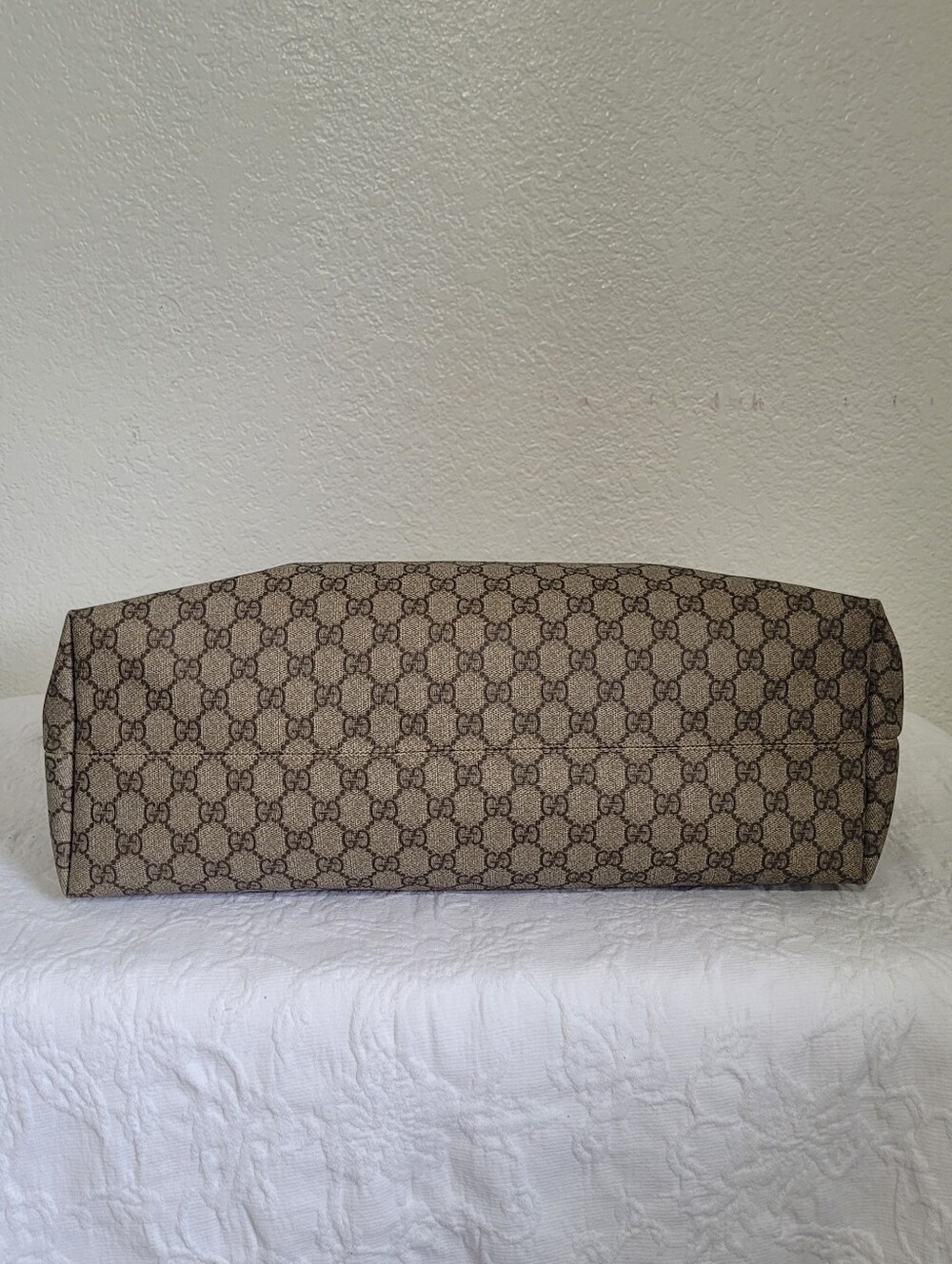 Gucci Brown GG Supreme Joy Two Way Canvas Leather Large Travel Business Tote - Picture 6 of 10